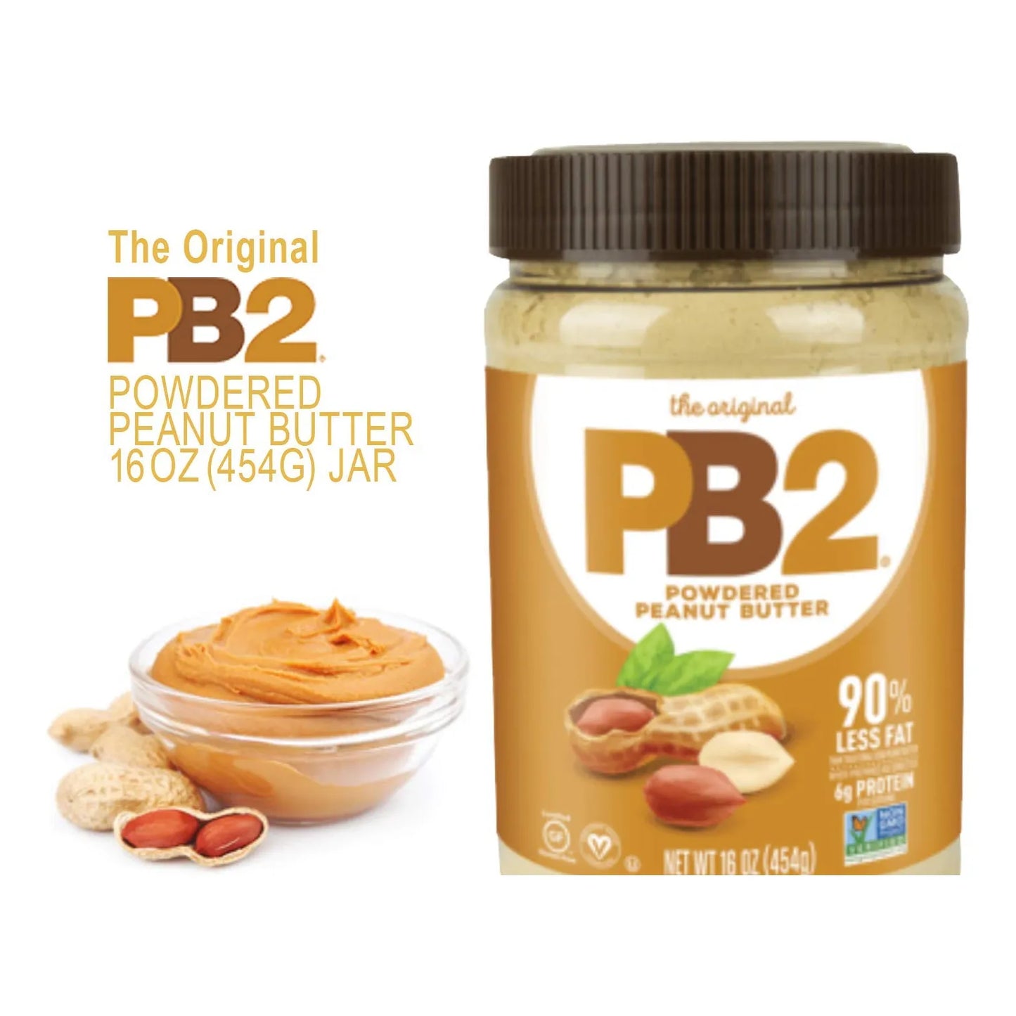 Mantequilla De Maní En Polvo Natural PB2 Baja En Grasa 340g