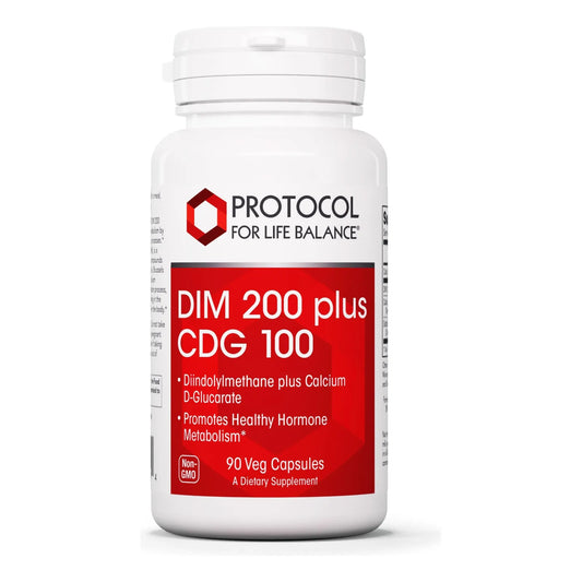 Protocol DIM 200 Plus CDG 200 Mg Suplemento De Calcio Y DIM Para Equilibrio Hormonal Y Desintoxicación 90 Cápsulas