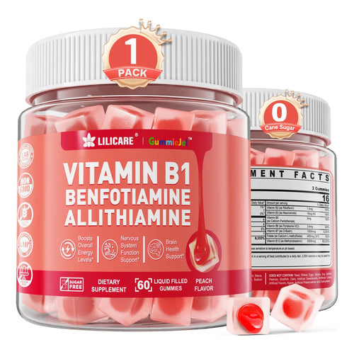 Gomitas Vitamina B1 Benfotiamina 300 Mg Allitiamina 50 Mg Tiamina 100 Mg Complejo B