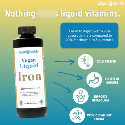 Hierro Líquido Vegano Sunactive Ferrochel Energía Y Vitalidad 473 Ml