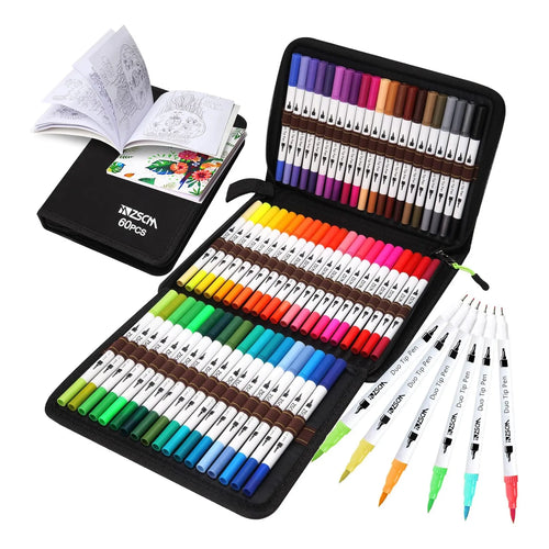 Rotuladores Doble Punta 60 Colores Permanente Arte Y Diseño ZSCM