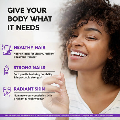 Biotina Colágeno Queratina 25000 Mcg Suplemento Cabello Piel Uñas Vitaminas B