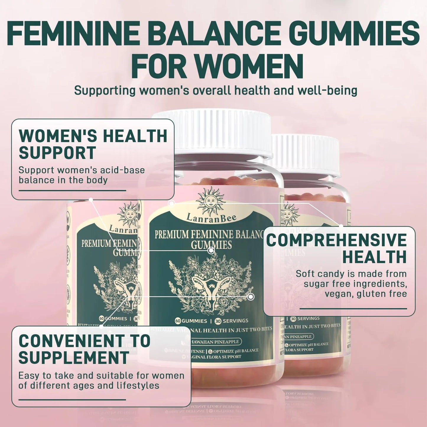 Gomitas De Equilibrio Femenino Premium Salud Bienestar Mujer Veganas Sin Gluten