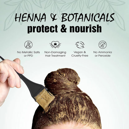 Tinte Acondicionador Castaño Oscuro Con Henna Orgánica Sin Químicos Vegano