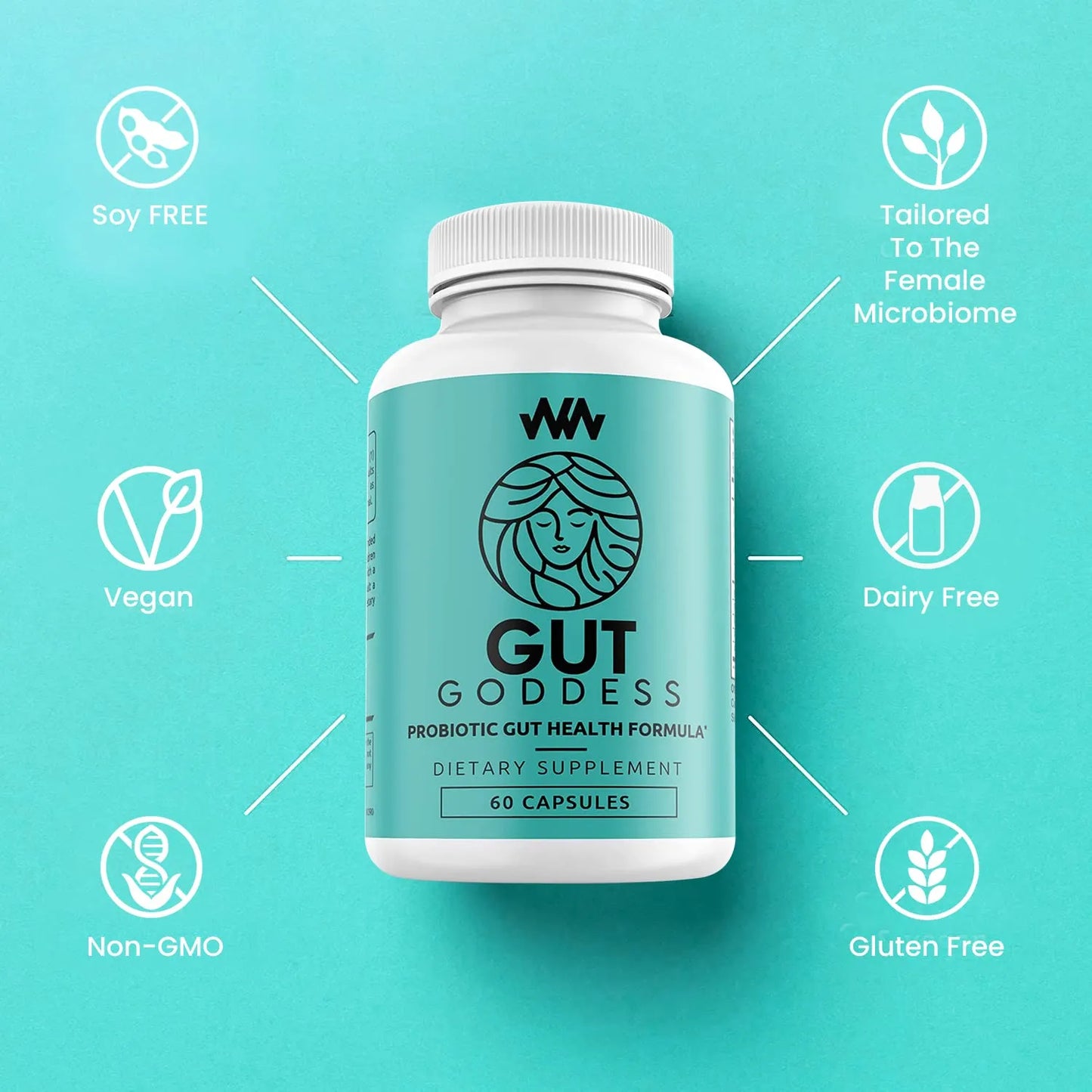 Suplemento Digestivo Para Mujer Probiótico Y Enzimas Salud Intestinal