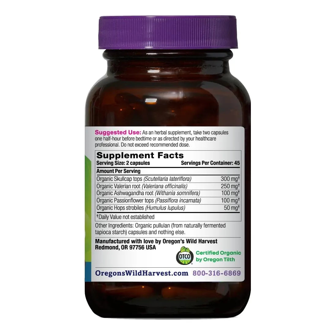 Suplemento Orgánico Para Mejorar Sueño 90 Cápsulas Sleep Better