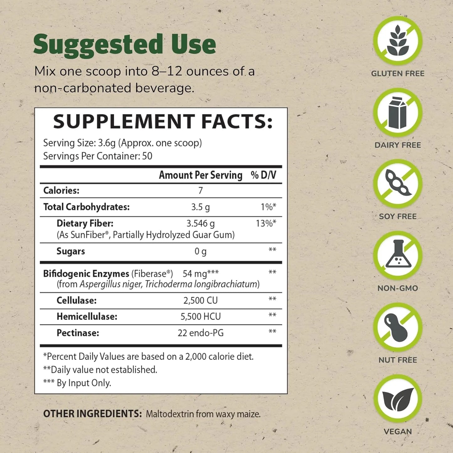 Fibra Prebiótica TruFiber 180g Paquete De 2 Apoya Salud Digestiva Vegano Sin Gluten