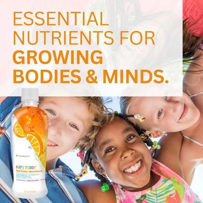 Kids Toddy Mega Multivitaminico Infantil 14 Vitaminas 10 Minerales Sabor Naranja 32 Oz