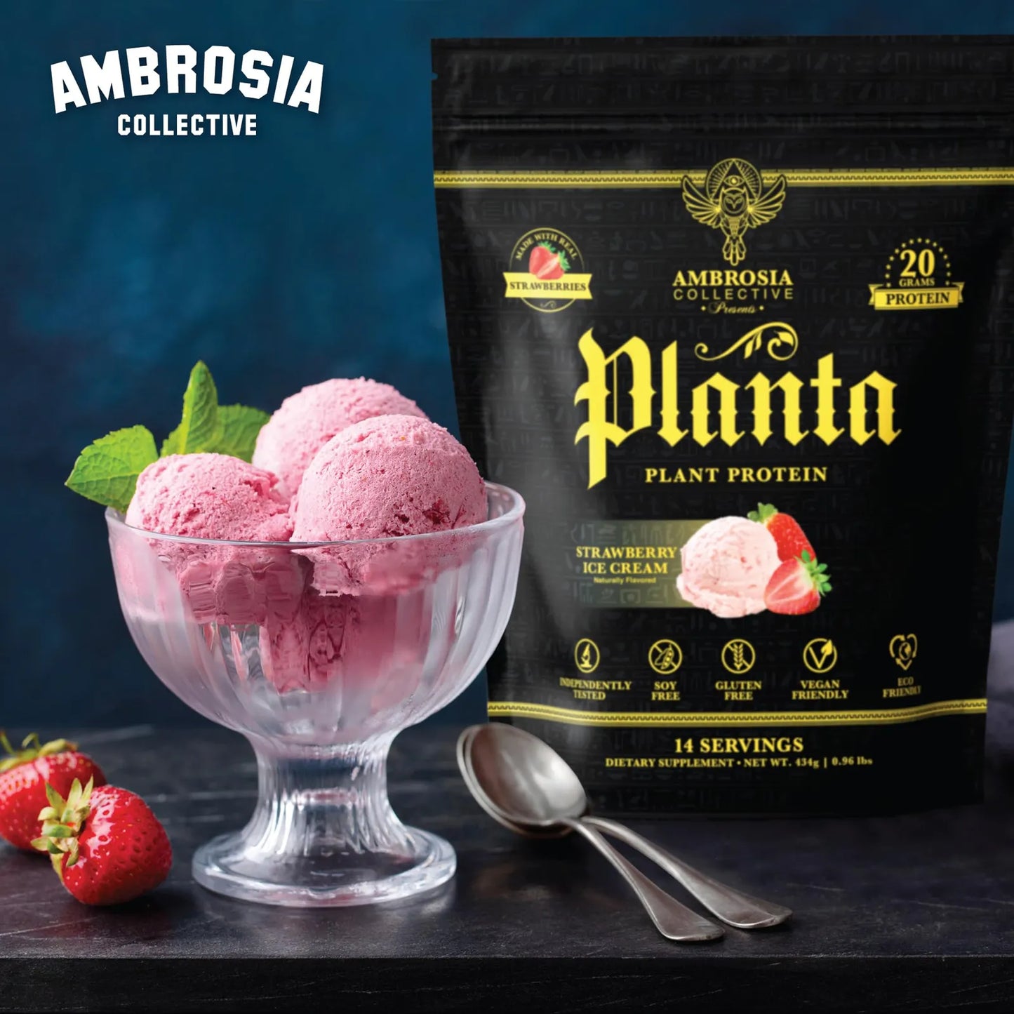 Proteína Orgánica Premium A Base De Plantas Sabor Helado 14 Porciones Vegana Sin Azúcar