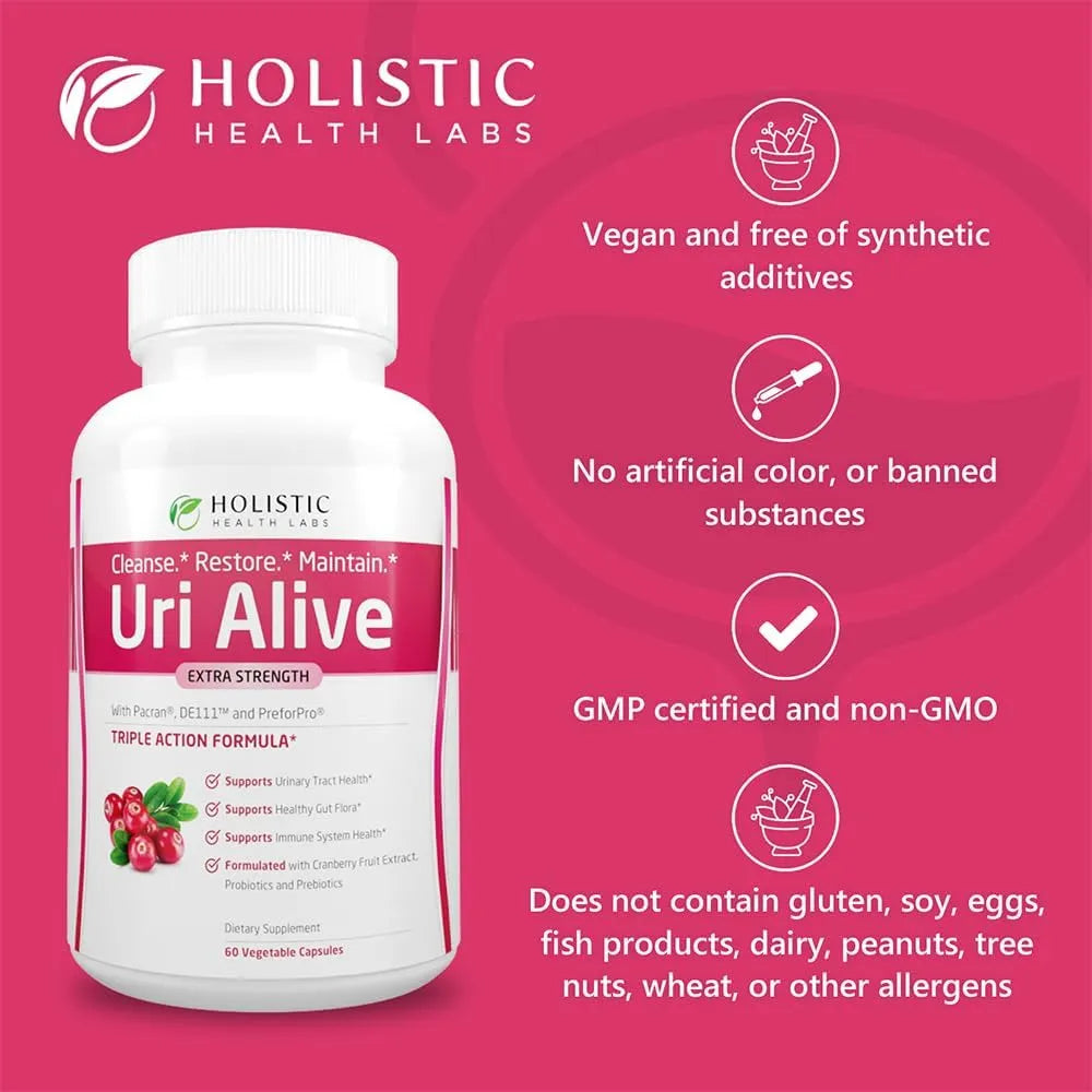 Uri Alive Suplemento Apoyo Urinario Extra Fuerte Tracto Vejiga Flora 120 Caps