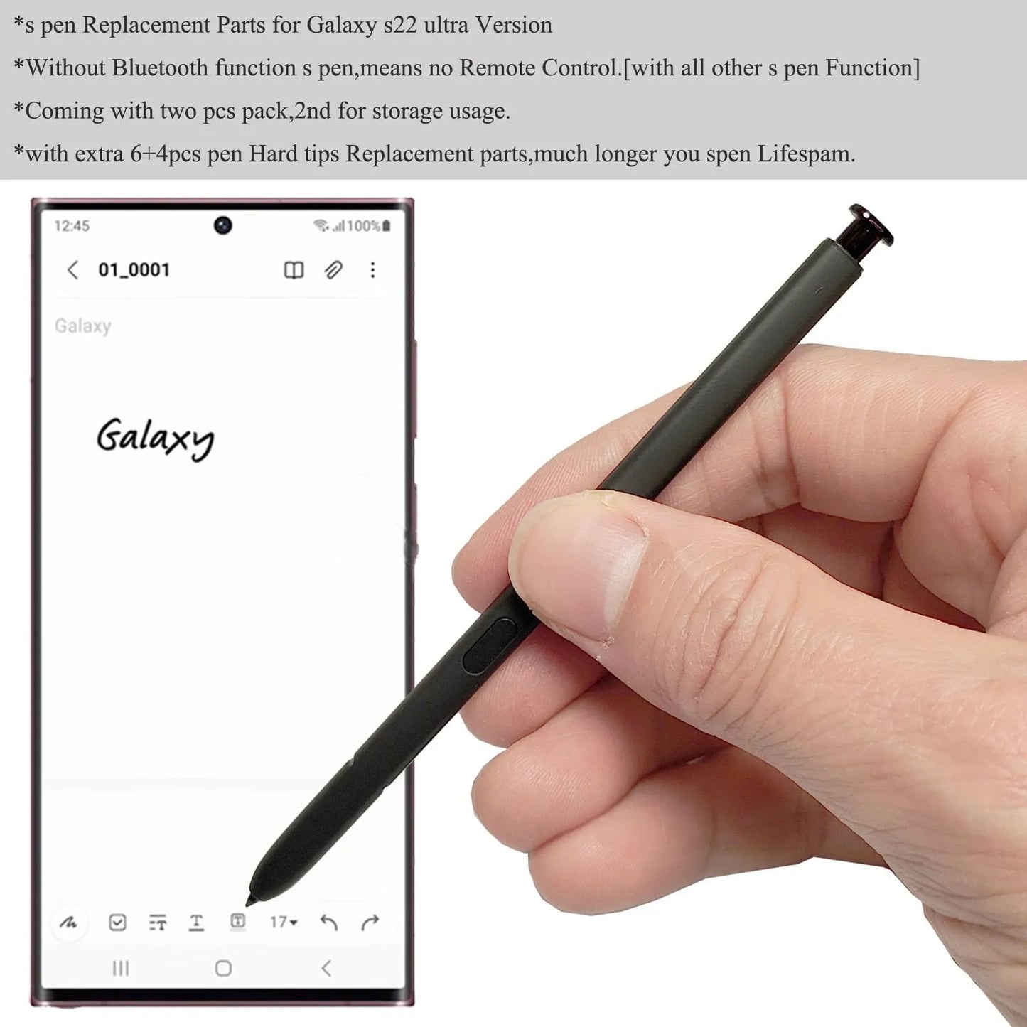 Paquete De 2 Boligrafos Repuesto Para Galaxy S22 Ultra Stylus Sin Bluetooth