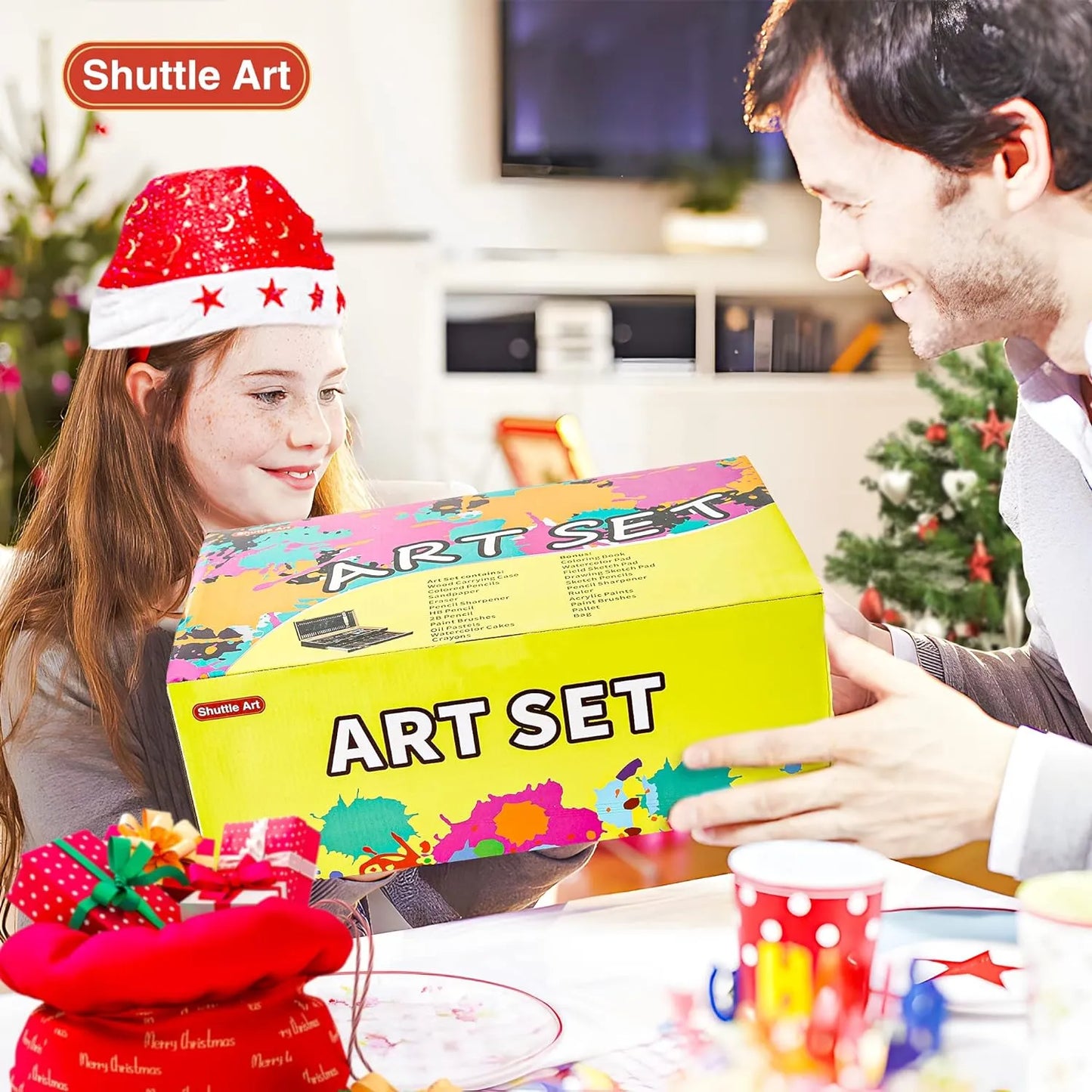 Set De Arte Profesional 186 Piezas Estuche De Madera Ideal Para Artistas