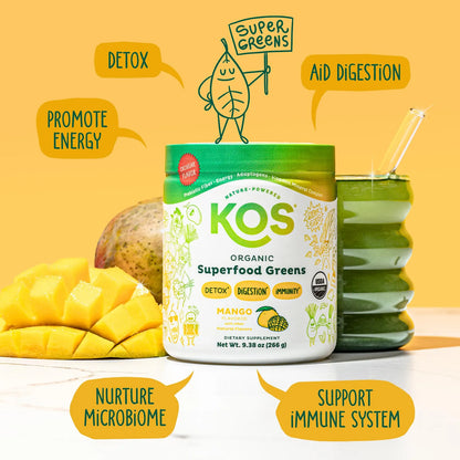 Polvo Organico De Superalimentos Verdes Para Salud Intestinal Fibra Prebiotica 28 Porciones