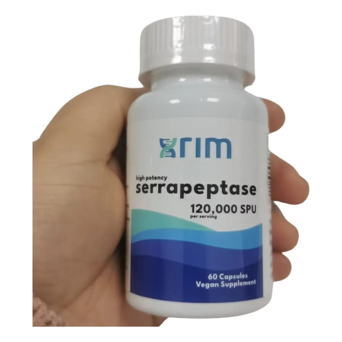 Suplemento De Enzima Serrapeptasa 120000 SPU 60 Cápsulas Veganas Respiración Y Digestión Óptimas