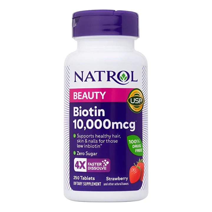 Biotina 10000mcg 250 Tabs Fresa Rápida Disolución - Imagen 1