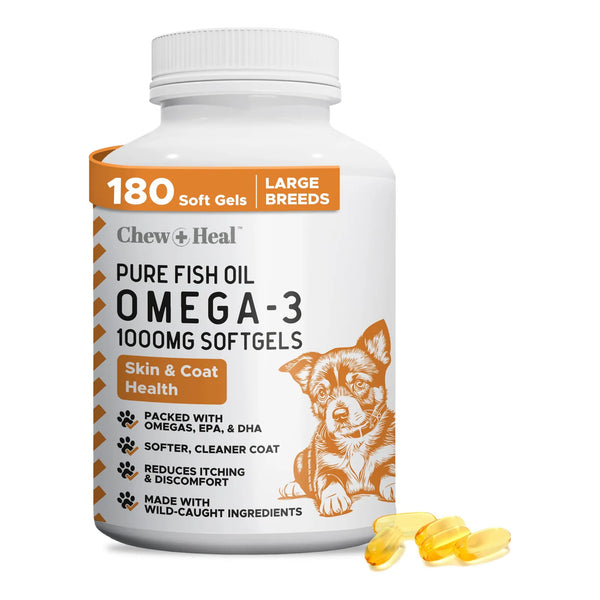Aceite De Pescado Para Perros 1000 Mg 180 Cápsulas Blando Omega 3 Piel Y Pelaje