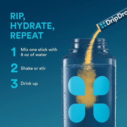 Electrolitos En Polvo Sabor Mango Acai Fruta De La Pasión DripDrop Hydration 32 Unidades