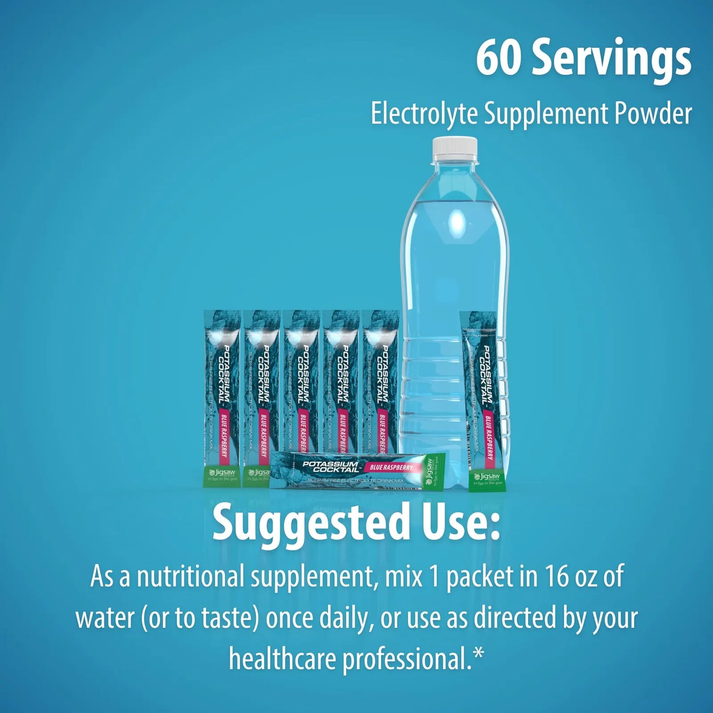 Cóctel De Potasio Sabor Frambuesa Azul Jigsaw Health 60 Porciones Bebida Electrolitos