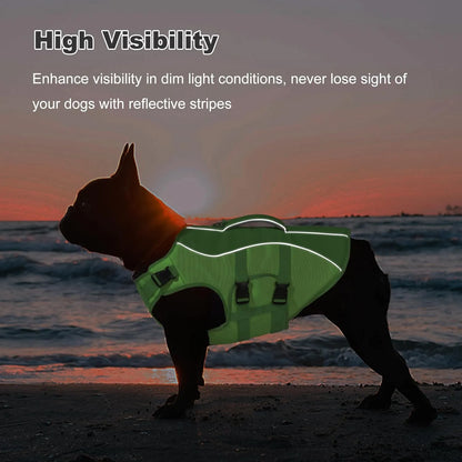 Chaleco Salvavidas Para Perros Con Arnés Reflectante Xl Seguridad Flotabilidad
