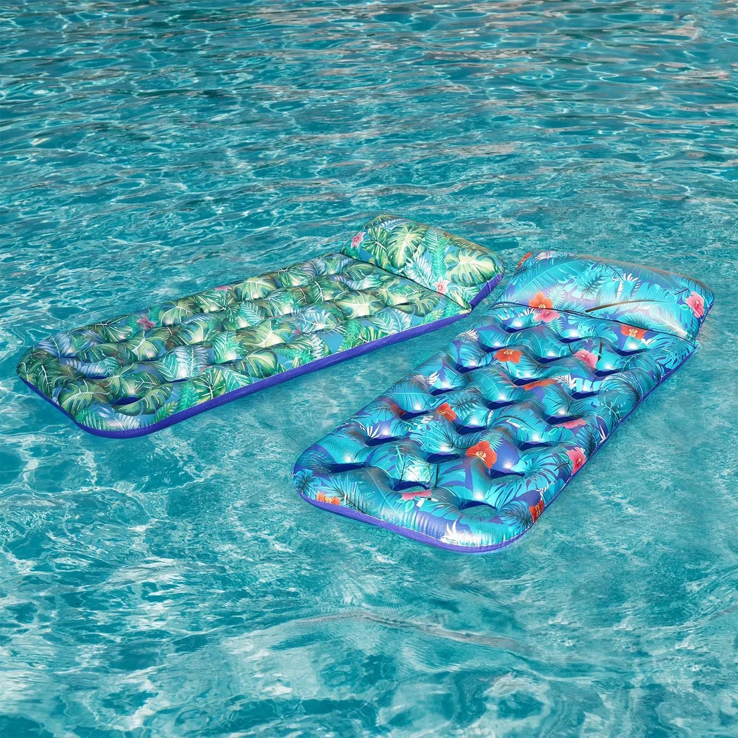 Finduwill Flotadores Piscina Paquete 2 Tumbonas Inflables Adultos Xl Con Reposacabezas