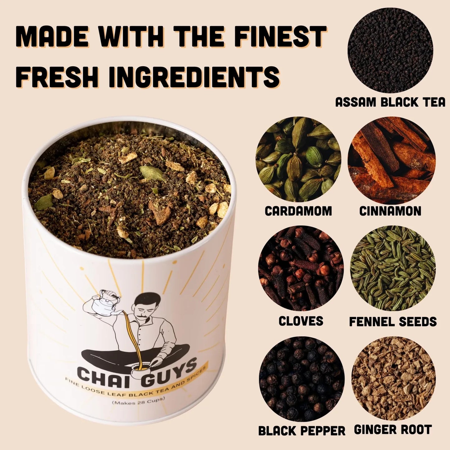 Té Masala Chai Aromático Mezcla India Especiada 198g Hojas Sueltas