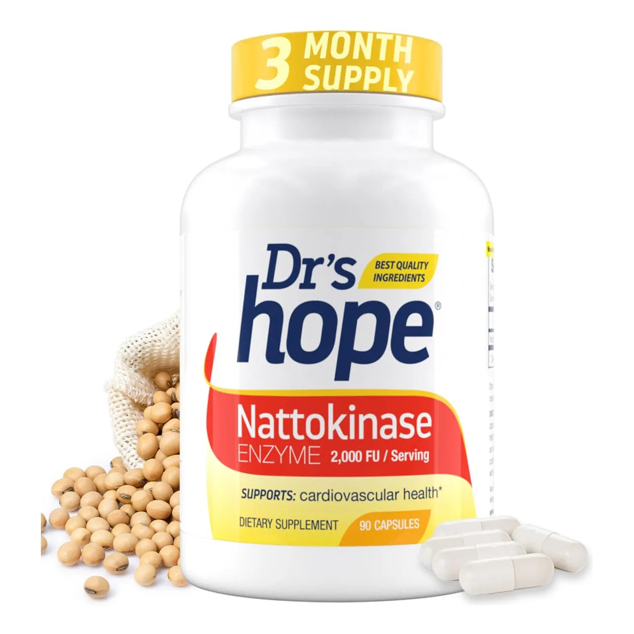 Nattokinase 2000 FU Suplemento Cardiovascular 90 Cápsulas Sin Gluten