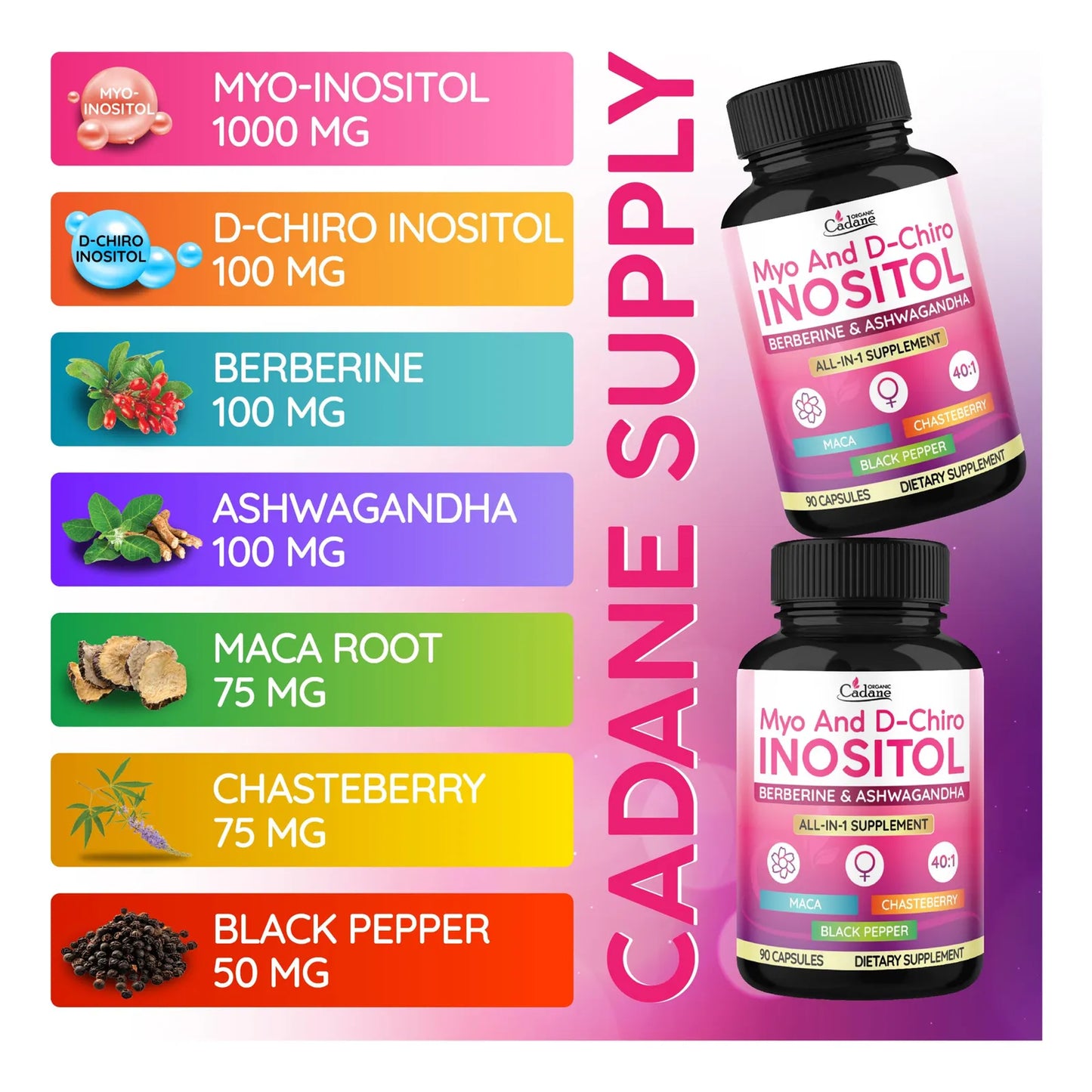 Fórmula Orgánica De Inositol Myo Y D-chiro Con Ashwagandha M