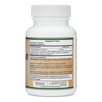 Bergamota Citrica 1000 Mg Soporte Del Colesterol 60 Capsulas Double Wood