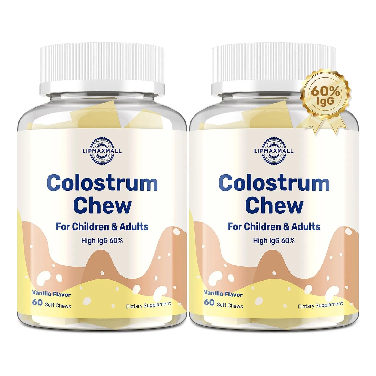 Masticable Calostro Bovino 60 IgG Refuerzo Inmune Sabor Vainilla