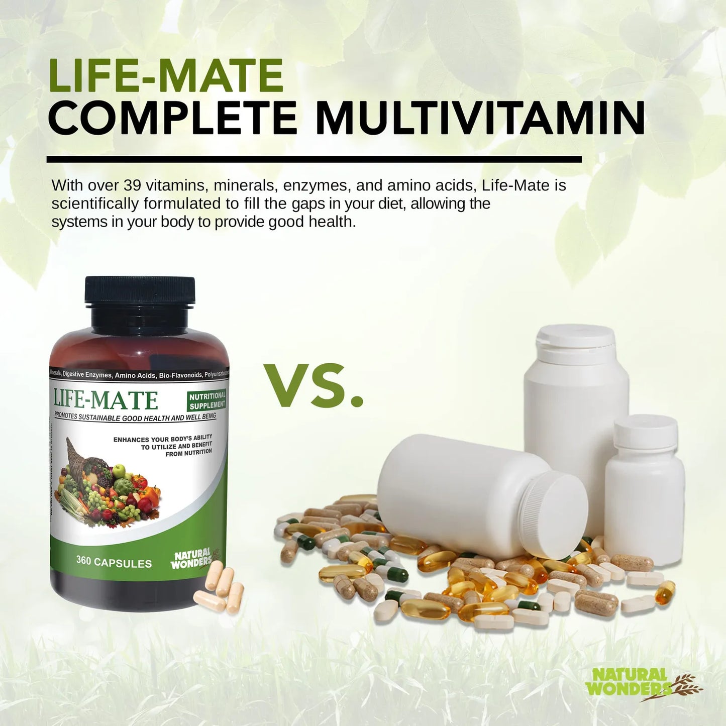 Life Mate Multivitaminas Prenatales Energéticas 360 Cápsulas Apoyo Nutricional E Inmunológico