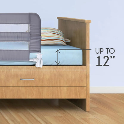 Riel De Cama Plegable Little Chicks Sydney Seguridad Para Niños Colchón Queen Gris