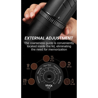 Molinillo De Café Manual O20 20 Niveles Ajuste Acero Inoxidable Titanio Incluye Estuche