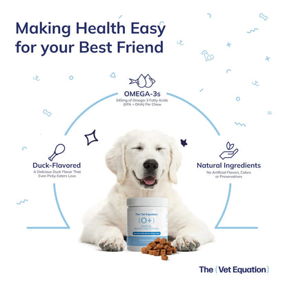 Omega Multifuncional Para Perros Sabor Pato 90 Masticables Con Omega3 Marino