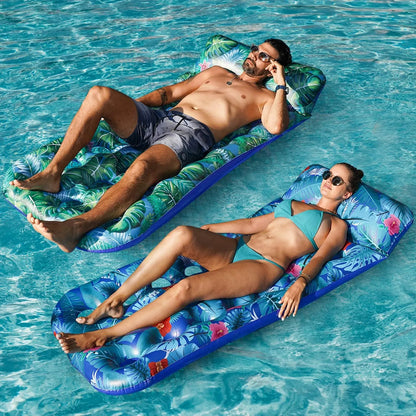 Finduwill Flotadores Piscina Paquete 2 Tumbonas Inflables Adultos Xl Con Reposacabezas