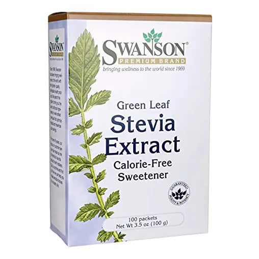 Extracto De Stevia De Hoja Verde 100 Paquetes Natural Sin Calorias Vegano