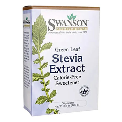 Extracto De Stevia De Hoja Verde 100 Paquetes Natural Sin Calorias Vegano