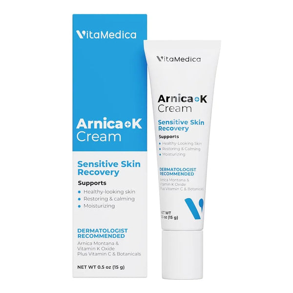 Crema De Árnica Y Vitamina K Para Moretones VitaMedica 0.5 Onzas Piel Sensible