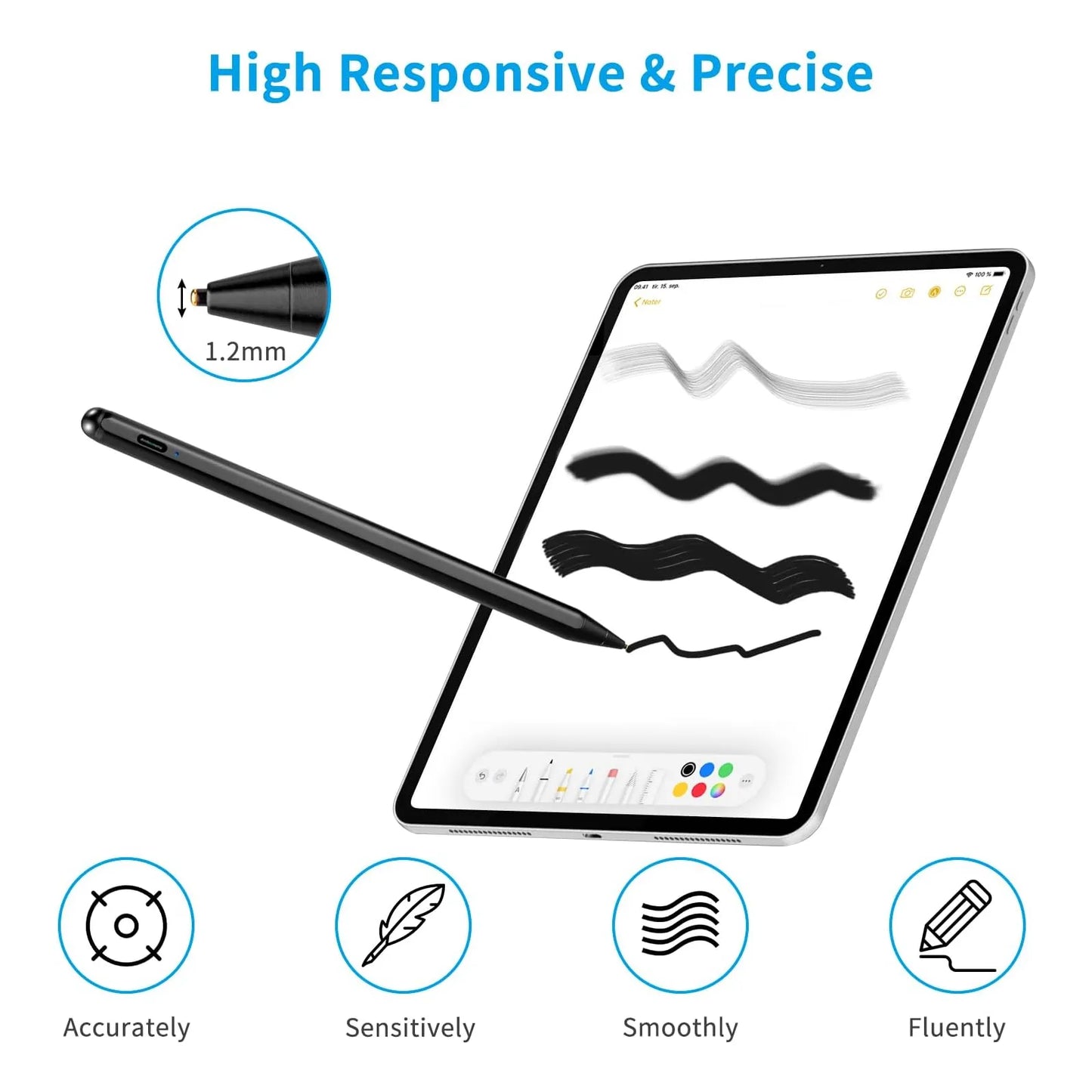 Lápiz Óptico Activo Para Lenovo Ideapad Flex 5 7 3 Precisión Profesional Y Batería Recargable