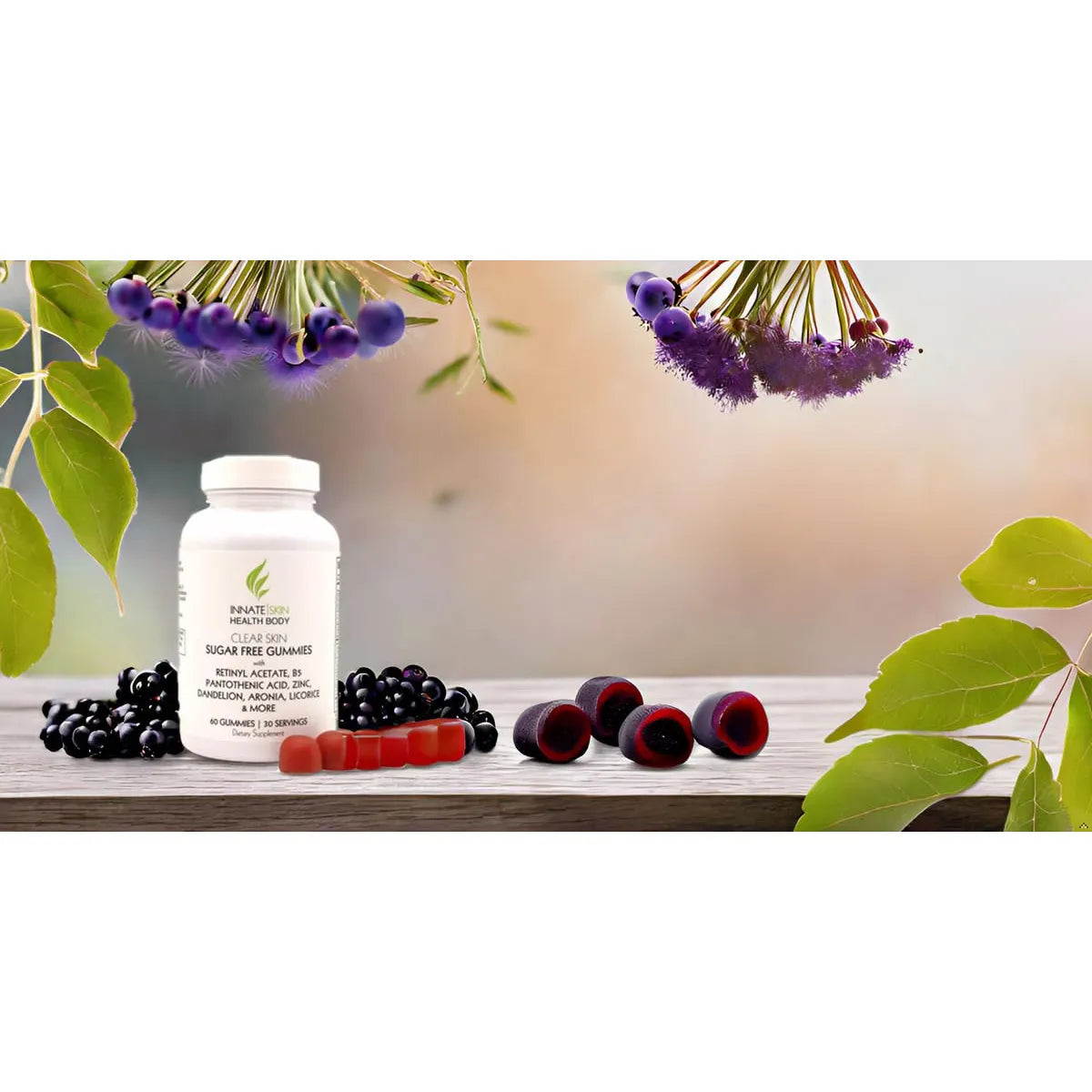 Gomitas Clear Skin Para Acné Ácido Pantoténico Antioxidantes 60 Unidades