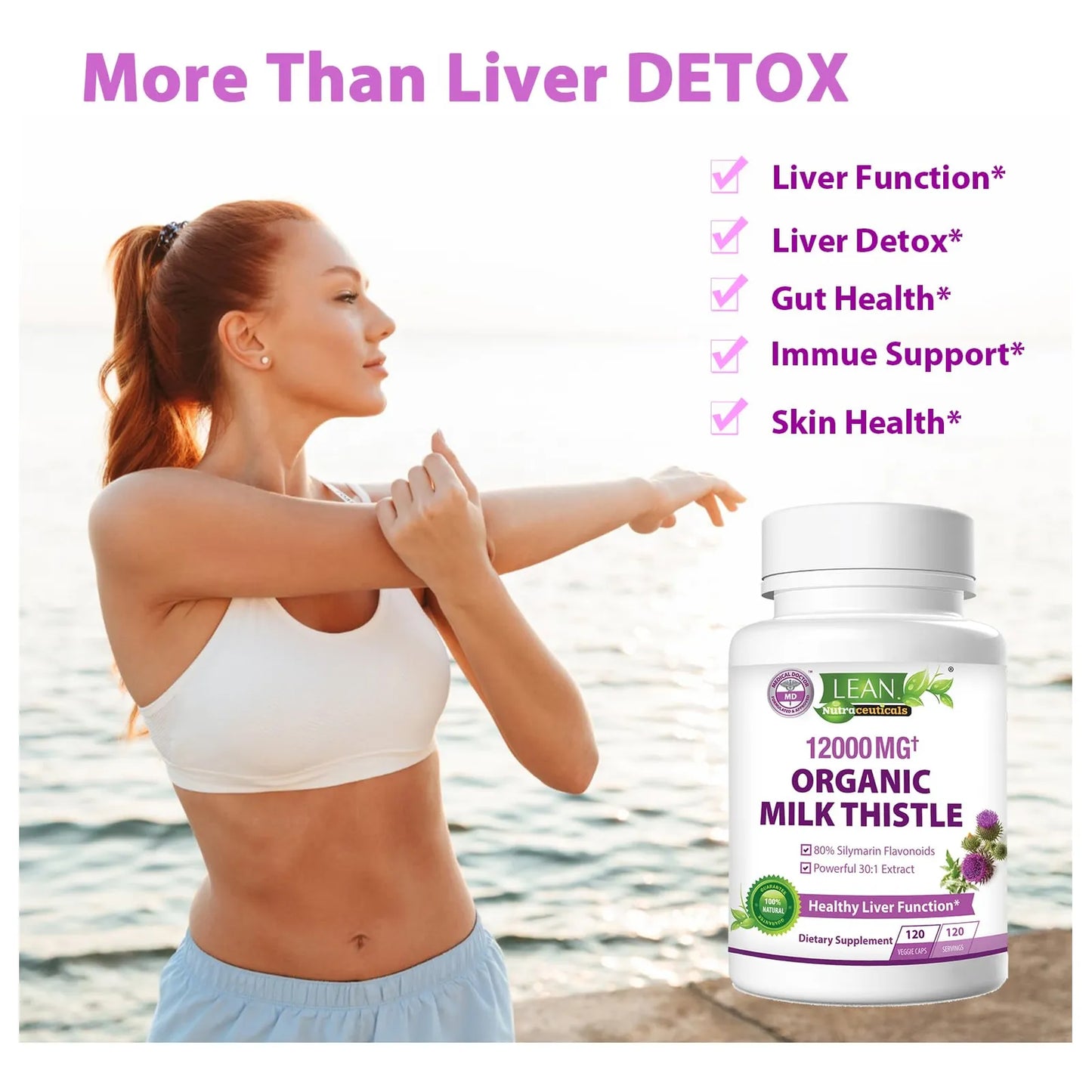 Liver Renew Cleanse Detox & Repair Cardo Mariano Organico 120 Dias 12000 Mg