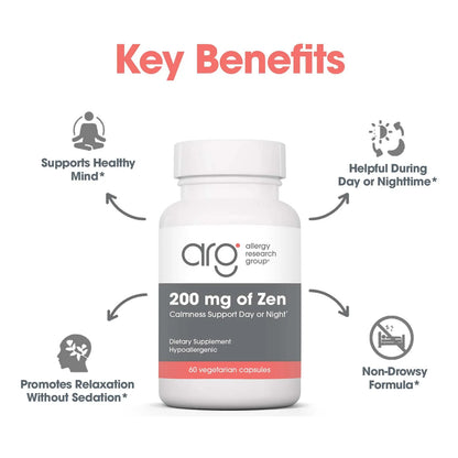 Cápsulas Zen 200 Mg GABA L Teanina Apoyo Calma Día Noche Hipoalergénico