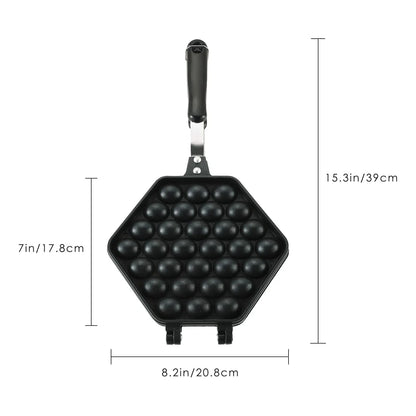Myfully Bubble Waffle Maker Pan Sartén Antiadherente Para Gofres Perfectos