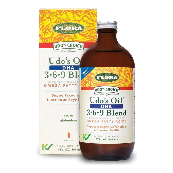 Aceite Flora Udo Omega 3 6 9 Orgánico 500ml Dha Vegano Para Cerebro Y Ojos