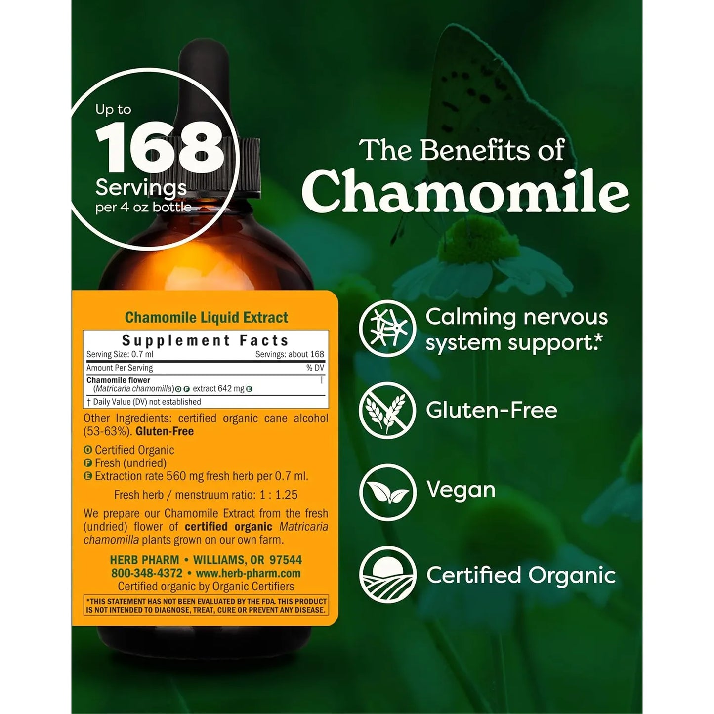 Extracto Liquido Organico De Manzanilla 120 Ml Calma Sistema Nervioso