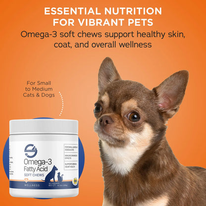 Golosinas Masticables Omega 3 Para Perros Pequeños Con Aceite De Pescado 60 Unidades