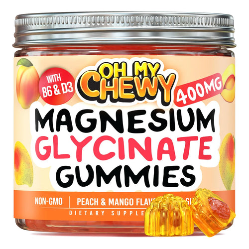 Gomitas Glicinato Magnesio 400 Mg Rellenas Sabor Frutal Con B6 Y D3