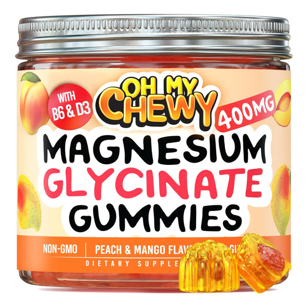 Gomitas Glicinato Magnesio 400 Mg Rellenas Sabor Frutal Con B6 Y D3