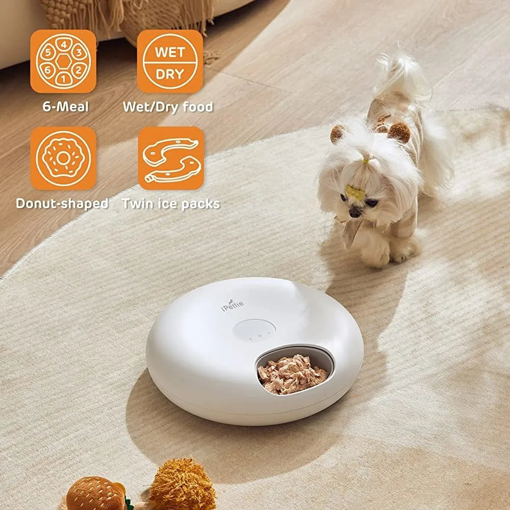 Alimentador Automático Ipettie Donuts Frost 6 Comidas Diarias Batería Recargable