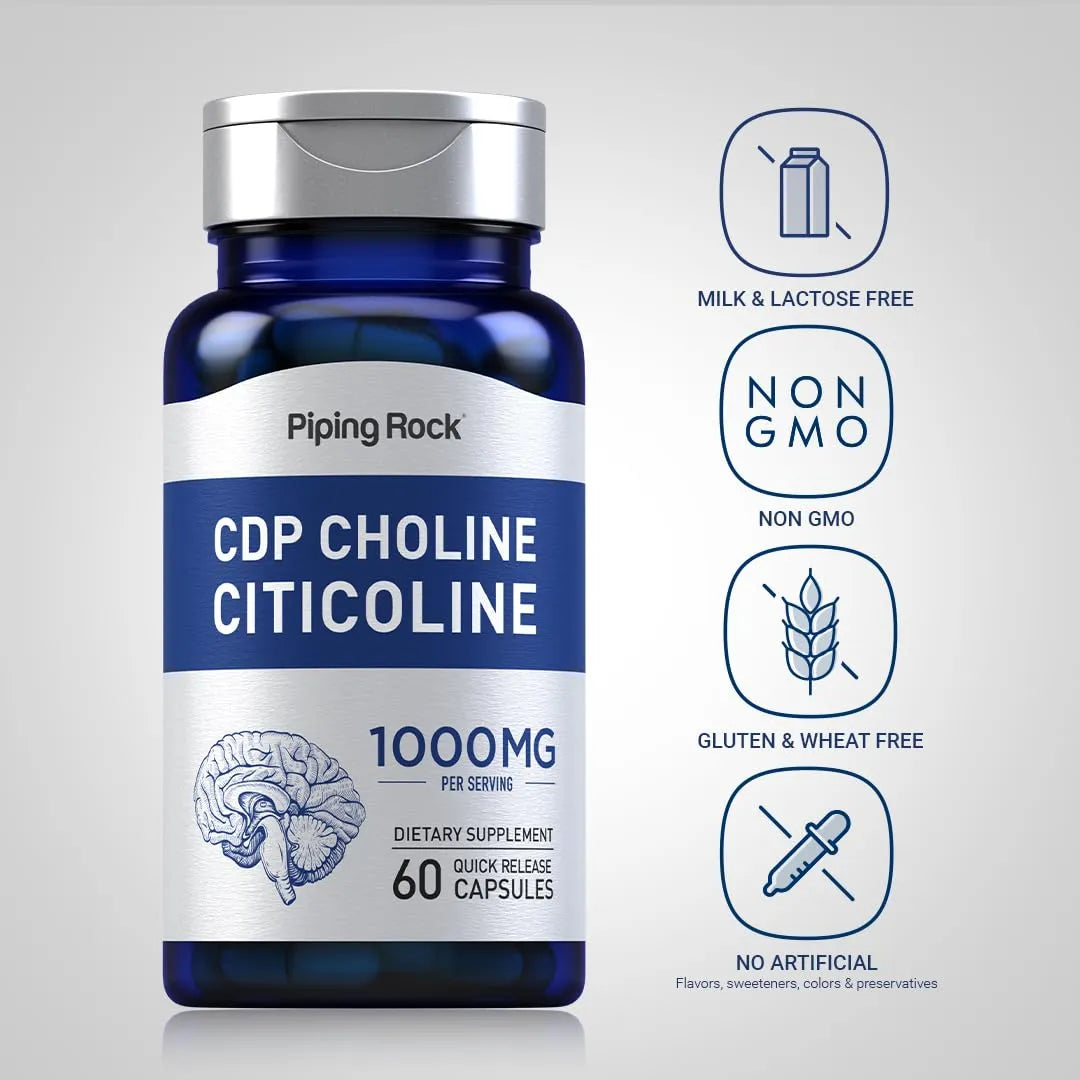 Citicolina 1000mg Cápsulas Liberación Rápida Suplemento Cognitivo Natural