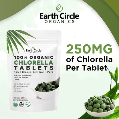 Tabletas De Chlorella Alta Potencia Clorofila Natural Superalimento Vegano